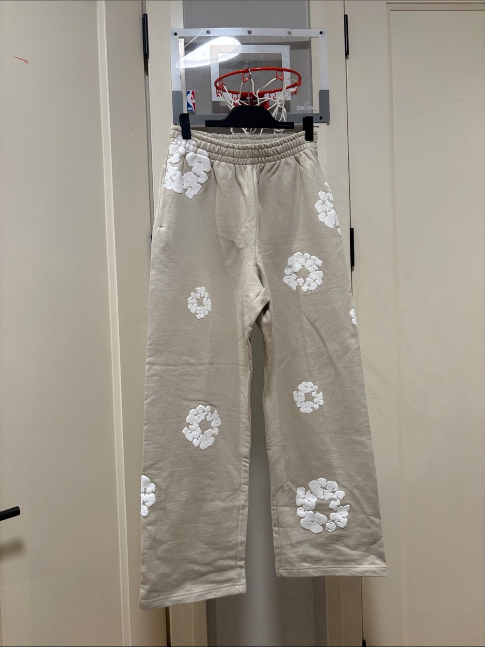 Denim Tears Beige Mens Sweatpants Open Cuff Size XS